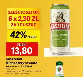 Lidl Kasztelan Niepasteryzowane 6 x 500 ml oferta
