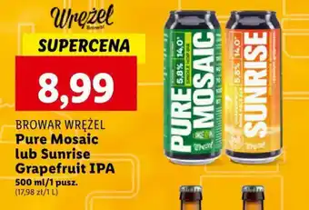 Lidl Pure Mosaic lub Sunrise Grapefruit IPA 500 ml/1 pusz. oferta