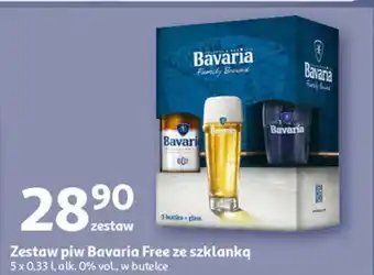 Auchan Zestaw piw Bavaria Free ze szklanką 5x0,33l oferta