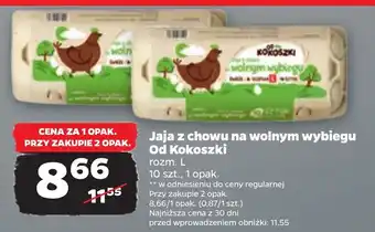 Netto Jaja z chowu na wolnym wybiegu Od Kokoszki 10szt. oferta