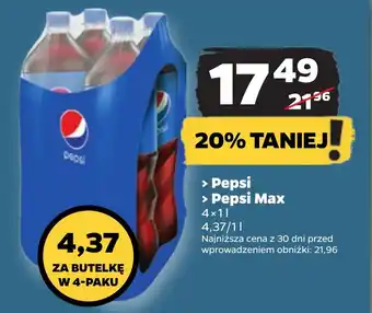 Netto Pepsi Pepsi Max 4x1l oferta