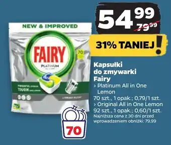 Netto Kapsułki do zmywarki Fairy 70-92szt. oferta