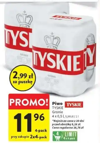 Intermarche Piwo TYSKIE 4x0,5l oferta