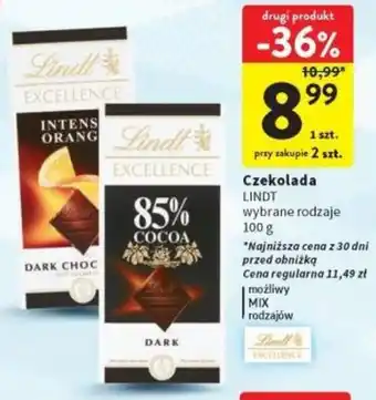 Intermarche Czekolada Lindt 100g oferta