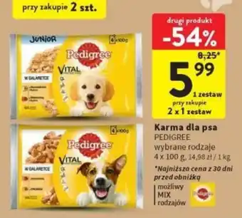 Intermarche Karma dla psa PEDIGREE 4 x 100 g oferta