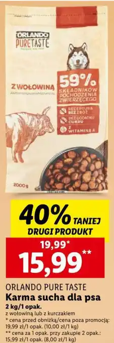 Lidl ORLANDO PURE TASTE Karma sucha dla psa 2 kg oferta