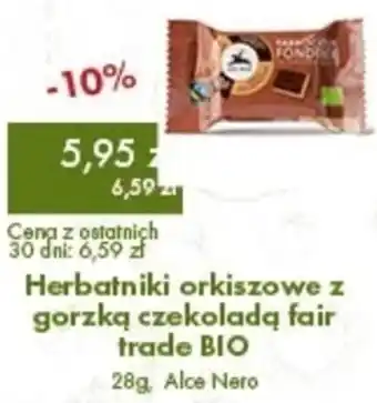 Organic Farma Zdrowia Herbatniki orkiszowe z gorzką czekoladą fair trade BIO 28g oferta