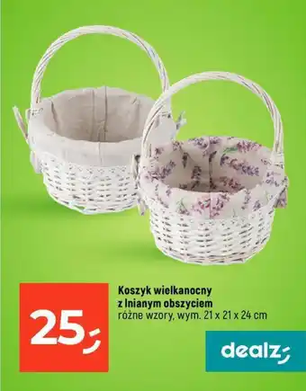 Koszyk wielkanocny z lnianym obszyciem