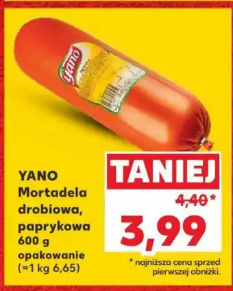 Kaufland YANO Mortadela drobiowa, paprykowa 600g oferta