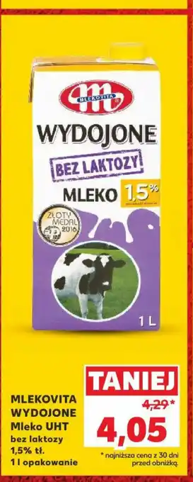 Kaufland MLEKOVITA WYDOJONE Mleko UHT bez laktozy 1,5% tł. 1l oferta