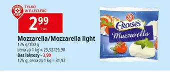E.Leclerc Mozzarella 125 g /Mozzarella light 100 g oferta
