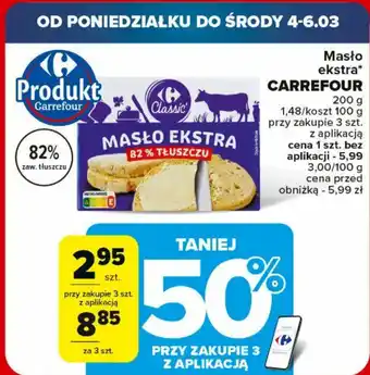 Carrefour Market Masło ekstra Carrefour 200 g oferta