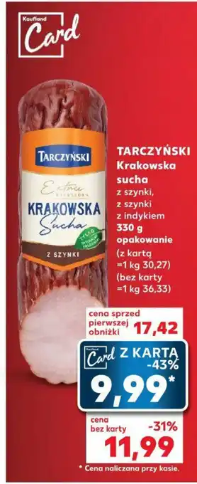 Kaufland TARCZYŃSKI Krakowska sucha 330 g oferta