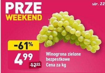 ALDI Winogrona zielone bezpestkowe 1kg oferta