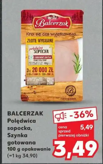 Kaufland BALCERZAK Polędwica sopocka, Szynka gotowana 100 g oferta
