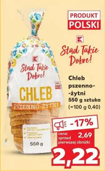 Kaufland Chleb pszenno-żytni 550 g sztuka oferta