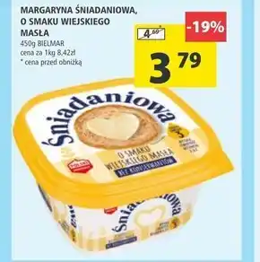 Arhelan Śniadaniowa Margaryna o zmniejszonej zawartości tłuszczu o smaku wiejskiego masła 450 g oferta