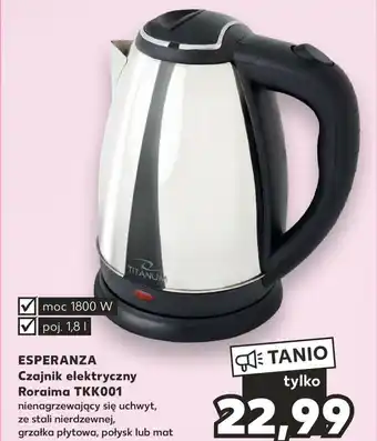 Kaufland ESPERANZA Czajnik elektryczny Roraima TKK001 oferta