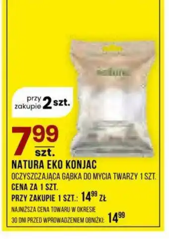 NATURA EKO KONJAC OCZYSZCZAJĄCA GĄBKA DO MYCIA TWARZY