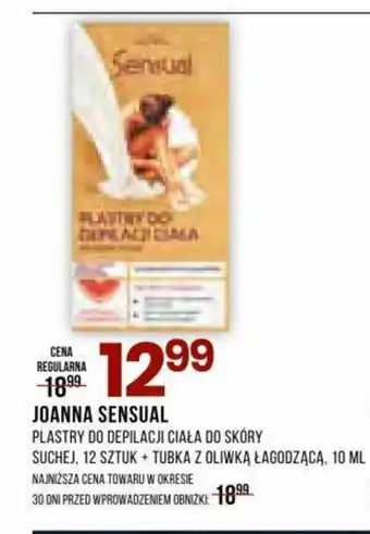 Drogerie Natura JOANNA SENSUAL PLASTRY DO DEPILACJI CIAŁA DO SKÓRY SUCHEJ, 12 SZTUK + TUBKA Z OLIWKĄ ŁAGODZĄCĄ, 10 ML oferta