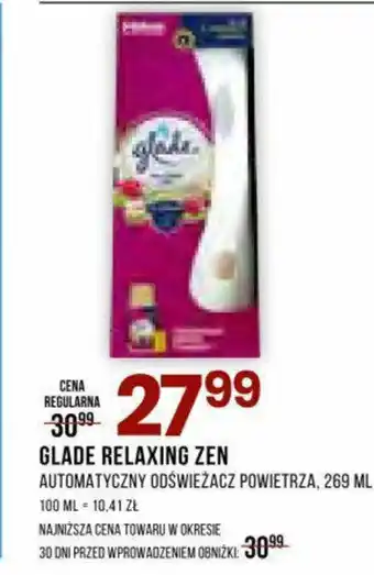 Drogerie Natura GLADE RELAXING ZEN AUTOMATYCZNY ODŚWIEŻACZ POWIETRZA, 269 ML oferta