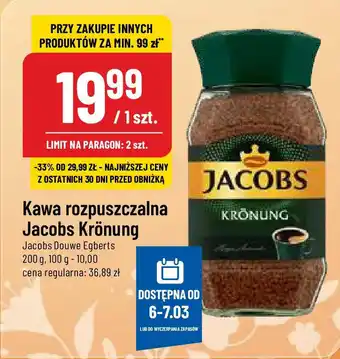Polomarket Kawa rozpuszczalna Jacobs Krönung Jacobs Douwe Egberts 200g oferta