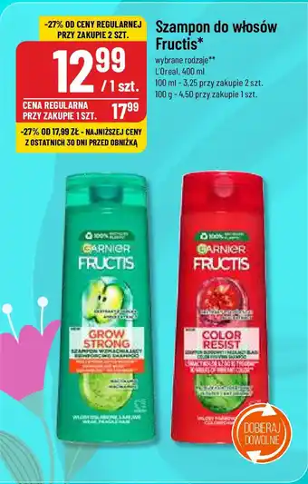 Polomarket Szampon do włosów Fructis L'Oreal, 400 ml oferta