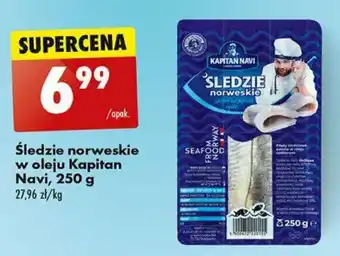 Biedronka Śledzie norweskie w oleju Kapitan Navi, 250 g oferta