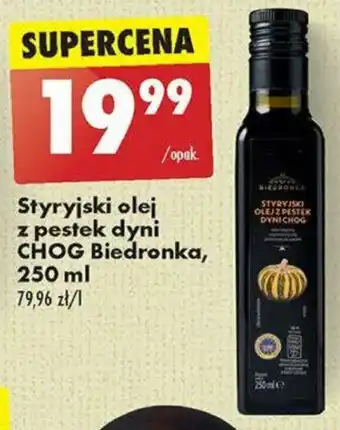 Biedronka Styryjski olej z pestek dyni CHOG Biedronka, 250ml oferta