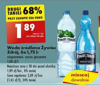 Biedronka Woda źródlana Żywiec Zdrój, 6 x 1,75 l oferta