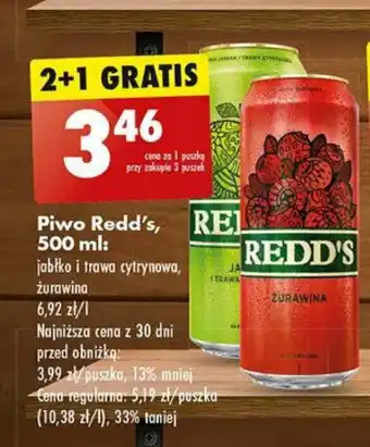 Biedronka Piwo Redd's, 500 ml oferta