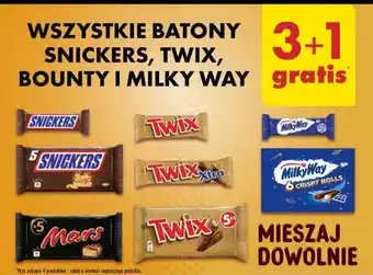 Biedronka WSZYSTKIE BATONY SNICKERS, TWIX, BOUNTY I MILKY WAY oferta