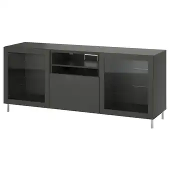 IKEA BestÅ Ława tv z szufladami, ciemnoszary sindvik/lappviken/stubbarp ciemnoszary, 180x42x74 cm oferta