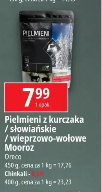 E.Leclerc Oreco Pielmieni z kurczaka / słowiańskie / wieprzowo-wołowe Mooroz 450g oferta