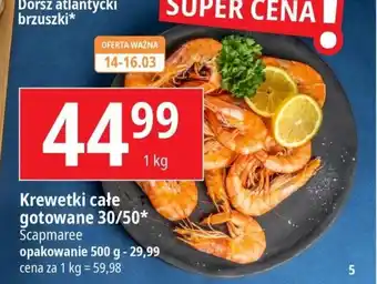 E.Leclerc Scapmaree Krewetki całe gotowane 30/50 1kg oferta