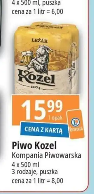 E.Leclerc Kompania Piwowarska Piwo Kozel 4 x 500ml oferta