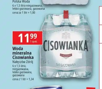 E.Leclerc Nałęczów Zdrój 6 x 1,5l Woda mineralna Cisowianka oferta