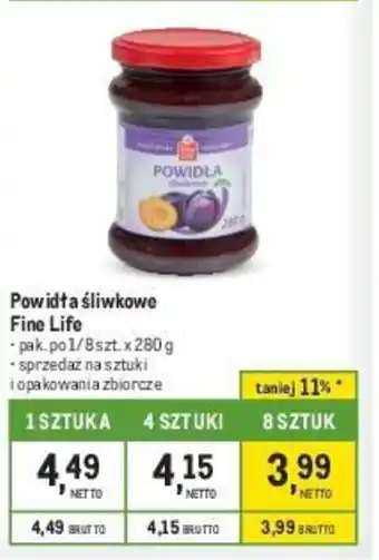 Makro Powidła śliwkowe Fine Life 280g oferta