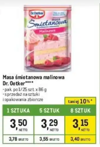 Makro Masa śmietanowa malinowa Dr. Oetker 85g oferta