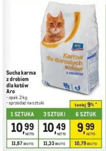 Makro Sucha karma z drobiem dla kotów Aro 2kg oferta