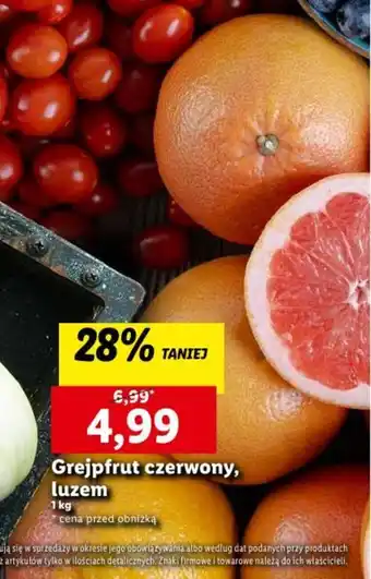 Lidl Grejpfrut czerwony 1kg oferta