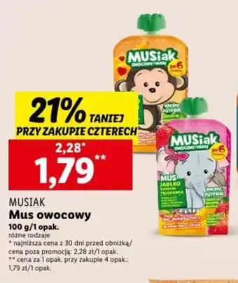 Lidl MUSIAK Mus owocowy 100 g oferta