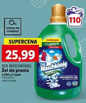 Lidl DER WASCHKÖNIG Żel do prania 3,305 l oferta