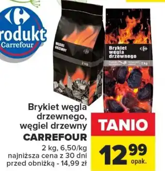 Carrefour Brykiet węgla drzewnego, węgiel drzewny CARREFOUR 2 kg oferta