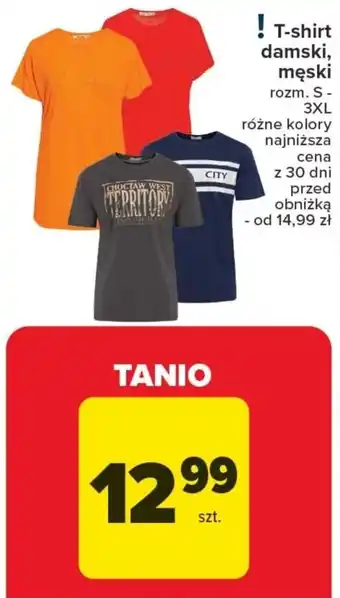 Carrefour T-shirt damski, męski oferta