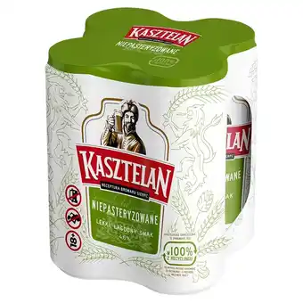 E.Leclerc Kasztelan Piwo jasne niepasteryzowane 4 x 500 ml oferta