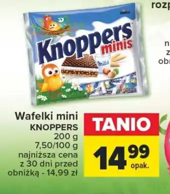 Carrefour Wafelki mini KNOPPERS 200 g oferta