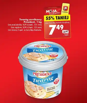 Biedronka Twaróg sernikowy Président, 1 kg oferta