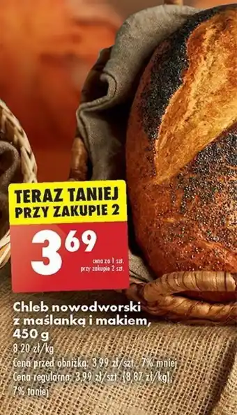 Biedronka Chleb nowodworski z maślanką i makiem, 450 g oferta