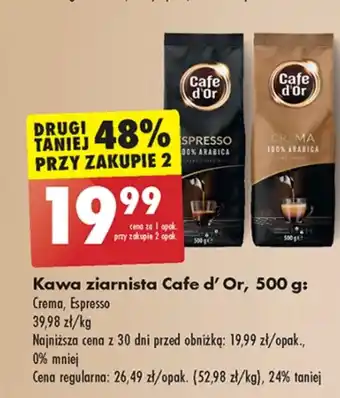 Biedronka Kawa ziarnista Cafe d'Or oferta